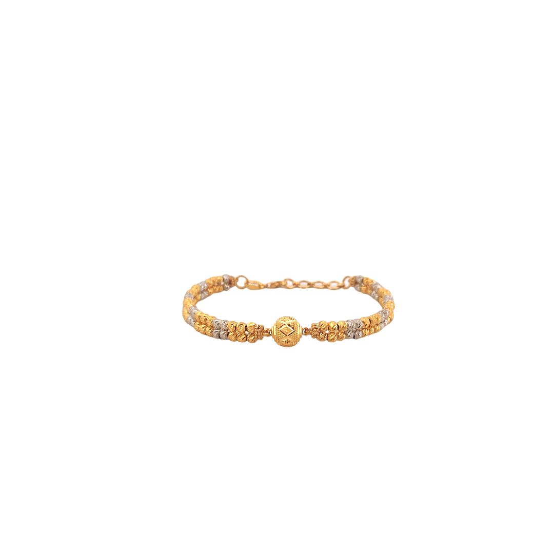 22K Gold Two-tone Designer Ladies Bracelet