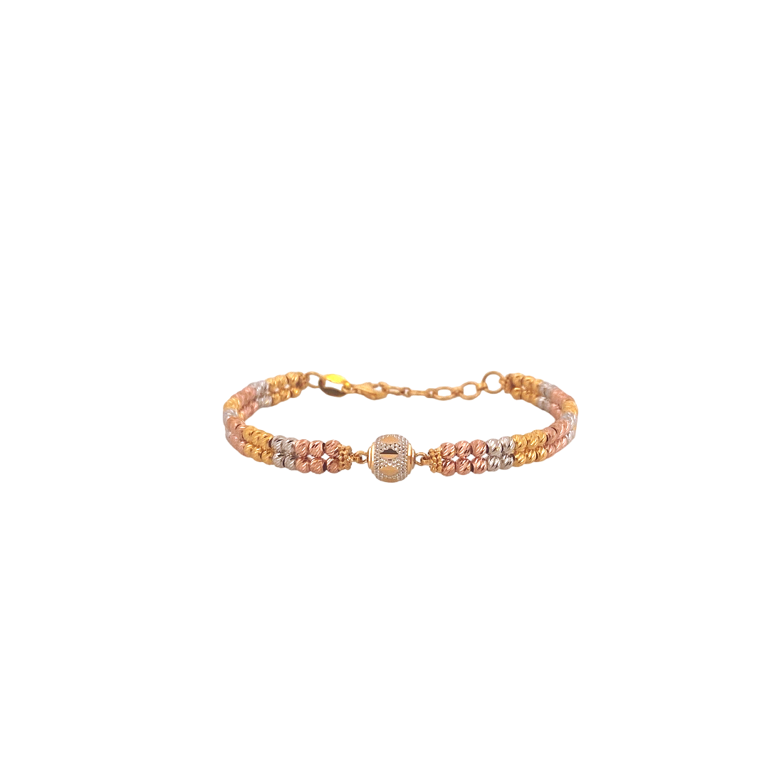 22K Gold Tri-tone Designer Ladies Bracelet