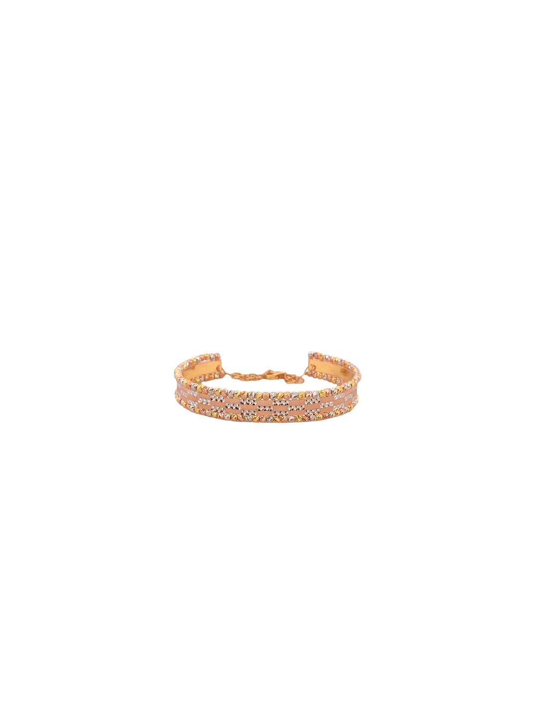 22K Gold Tri-tone Designer Ladies Bracelet