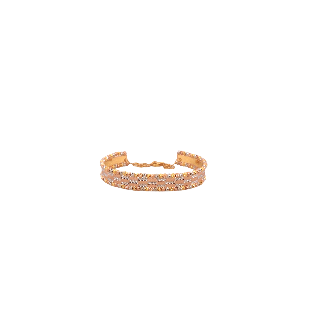 22K Gold Tri-tone Designer Ladies Bracelet