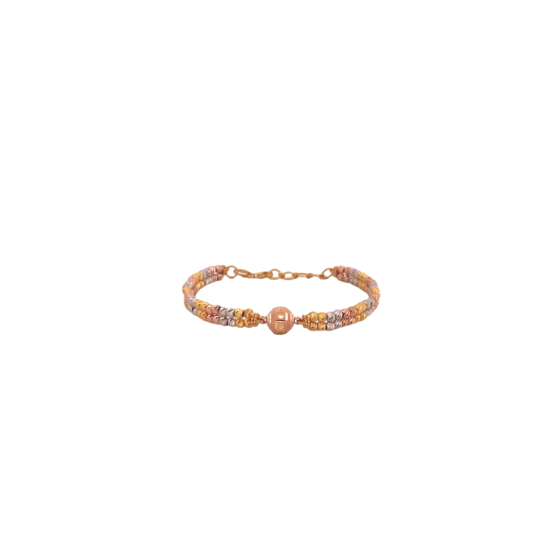 22K Gold Tri-tone Designer Ladies Bracelet