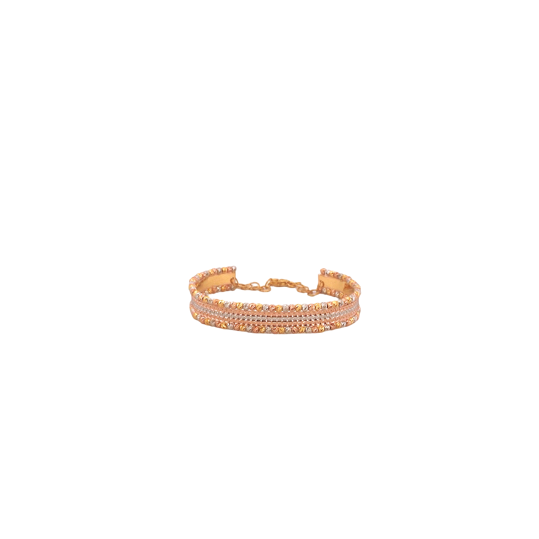 22K Gold Tri-tone Designer Ladies Bracelet