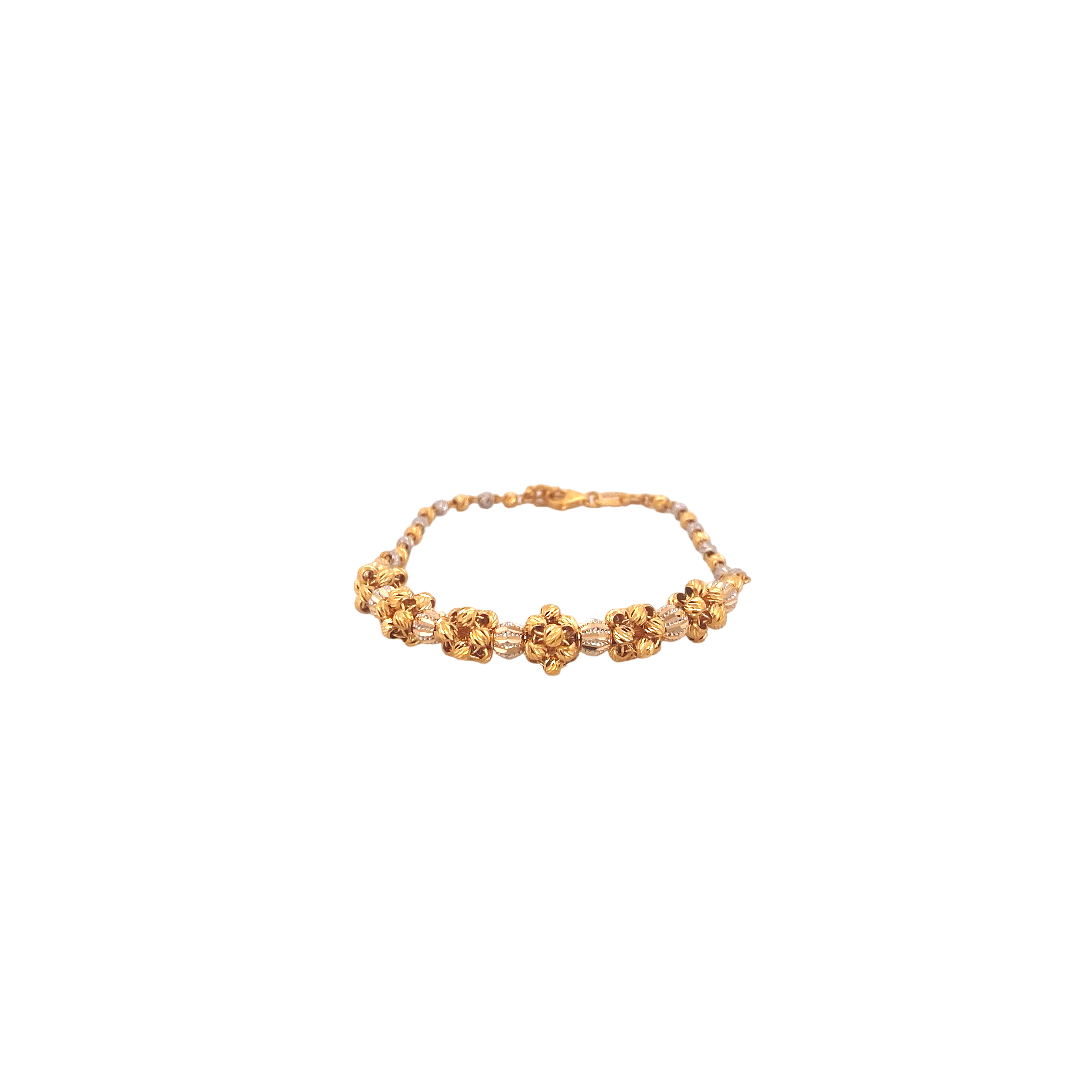 22K Gold Two-tone Designer Ladies Bracelet