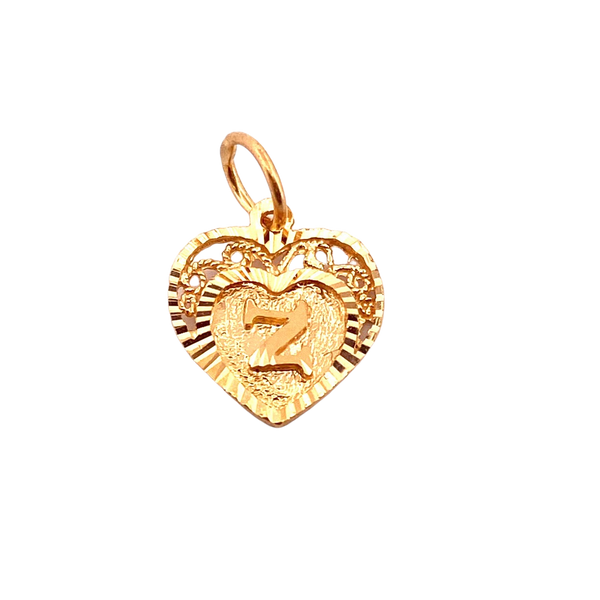 Heart pendant with initial outlet