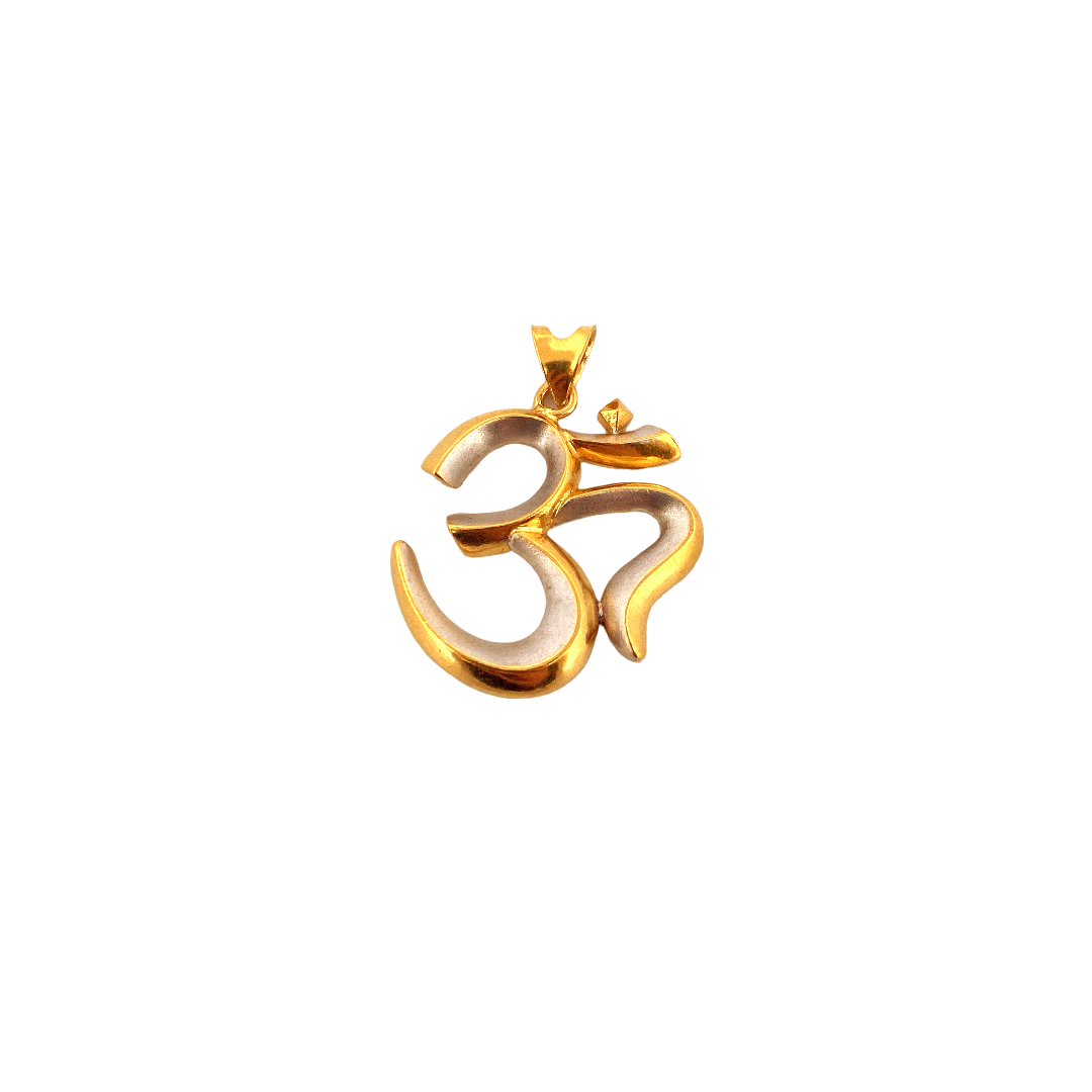 22K Gold OM Designer Pendant