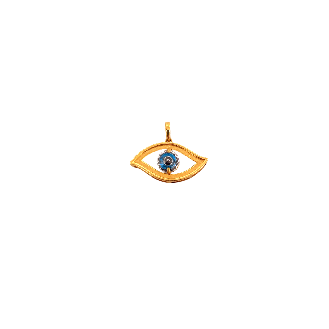 22K Gold Evil Eye Designer Pendant