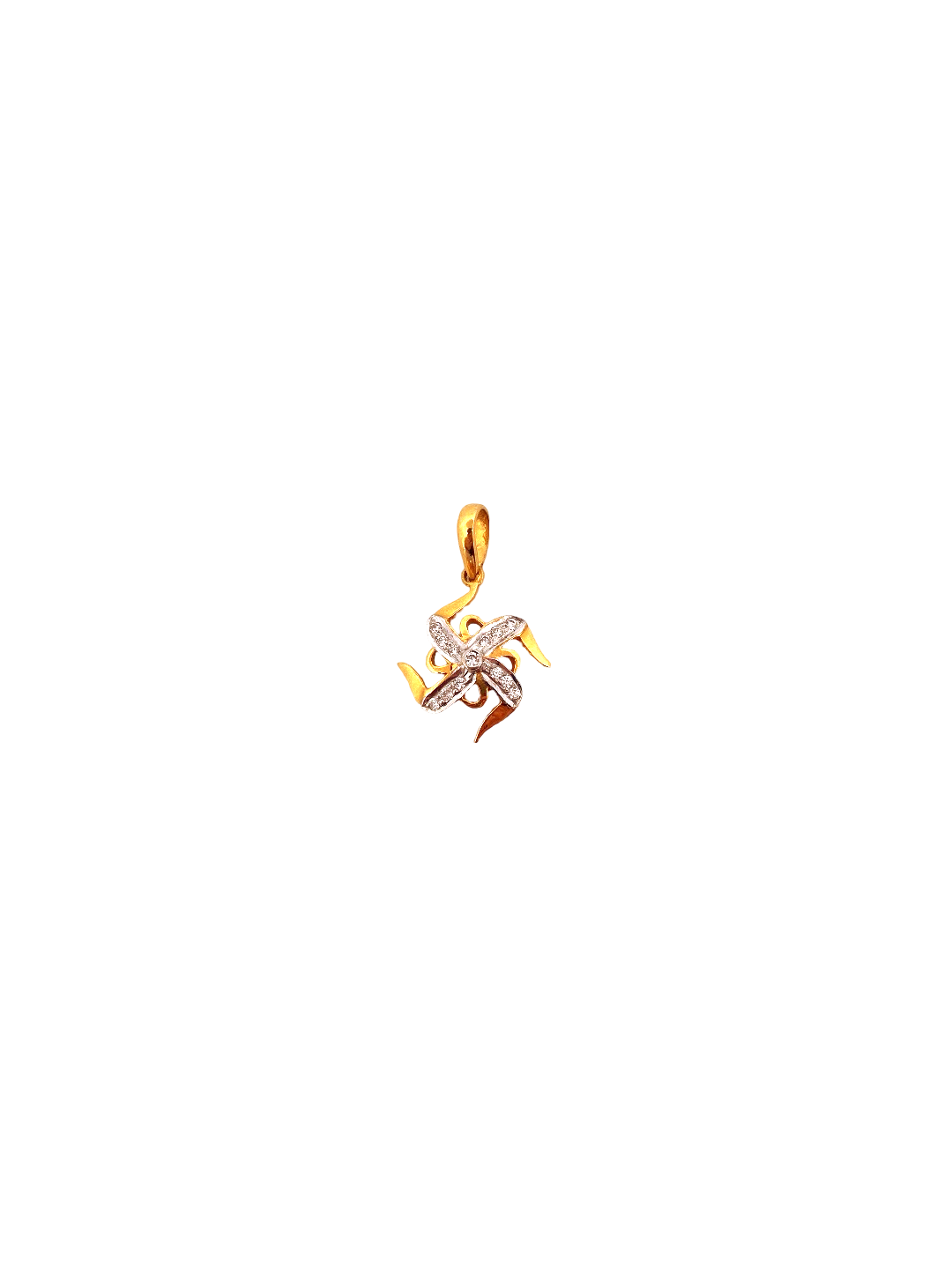 22K Gold CZ Designer Pendant