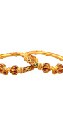22K Gold Designer 2 Pieces Set Of Ladies Screw Bangles