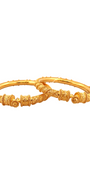 22K Gold Designer 2 Pieces Set Of Ladies Screw Bangles