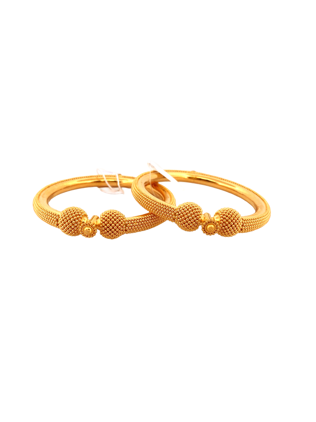 22K Gold Designer 2 Pieces Set Of Ladies Screw Bangles