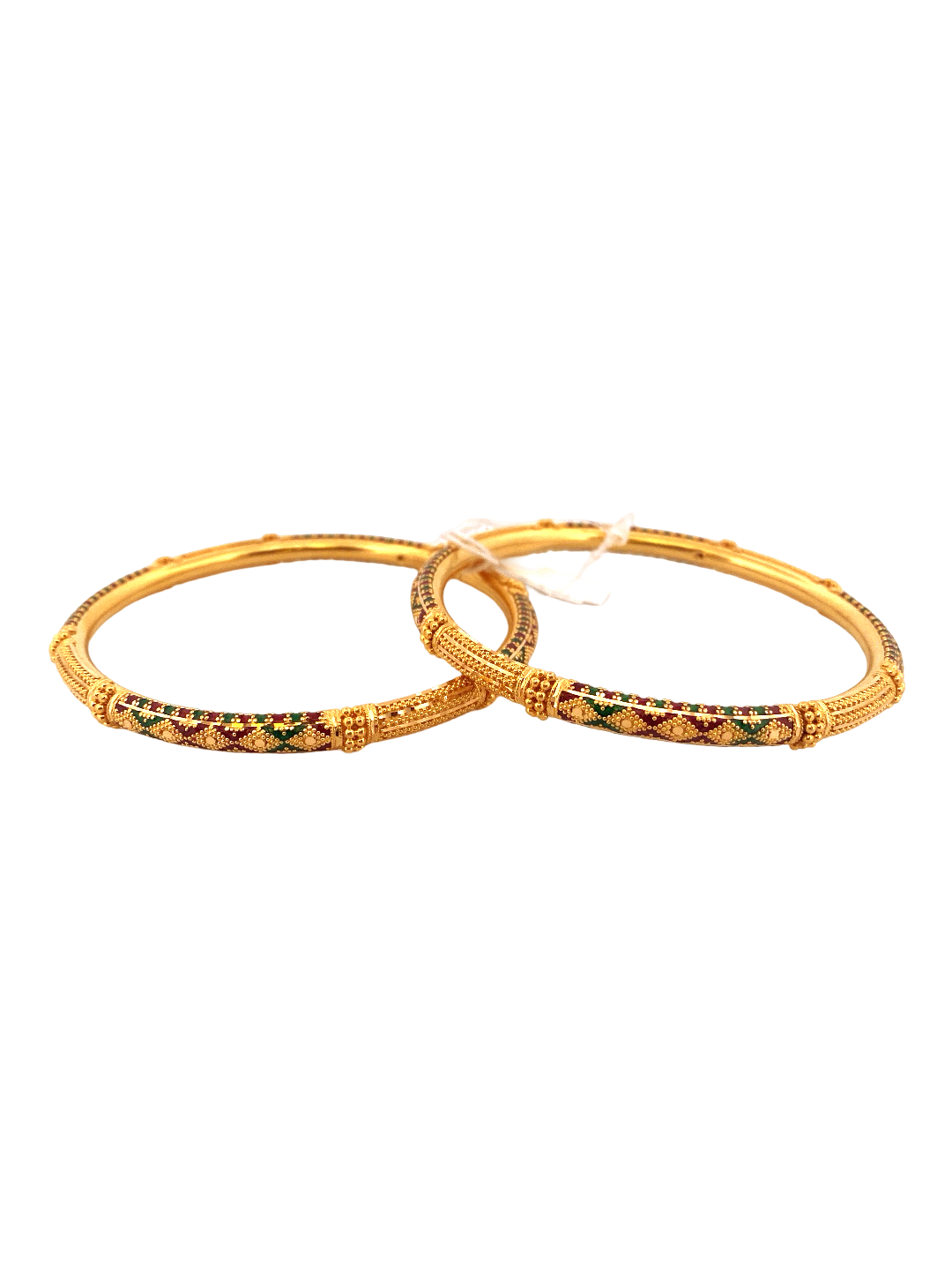 22K Gold Meena Designer 2 Pieces Set Of Ladies Bangles