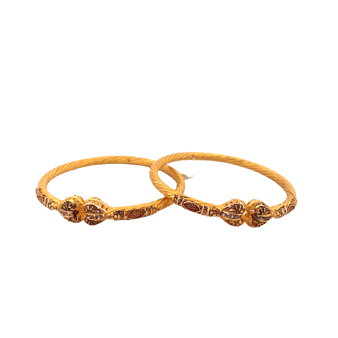 22K Gold Designer 2 Pieces Set Of Ladies Bangles
