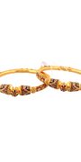 22K Gold Meena Designer 2 Pieces Set Of Ladies Screw Bangles