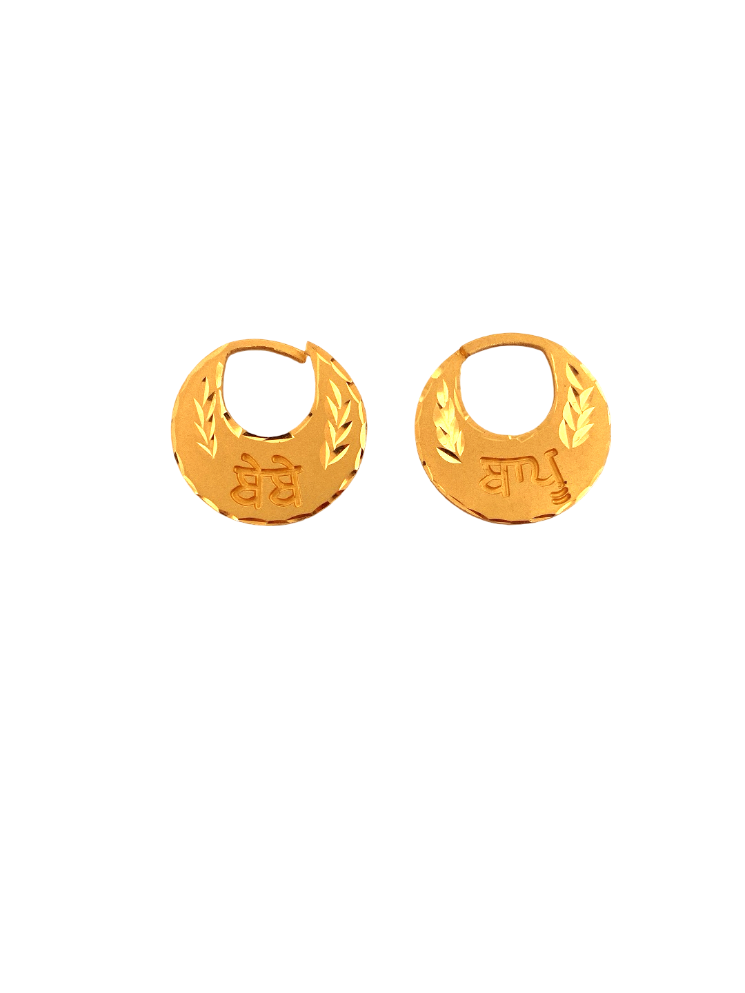 22K Gold Designer Bebe Baapu Men's Nattiyan Earrings