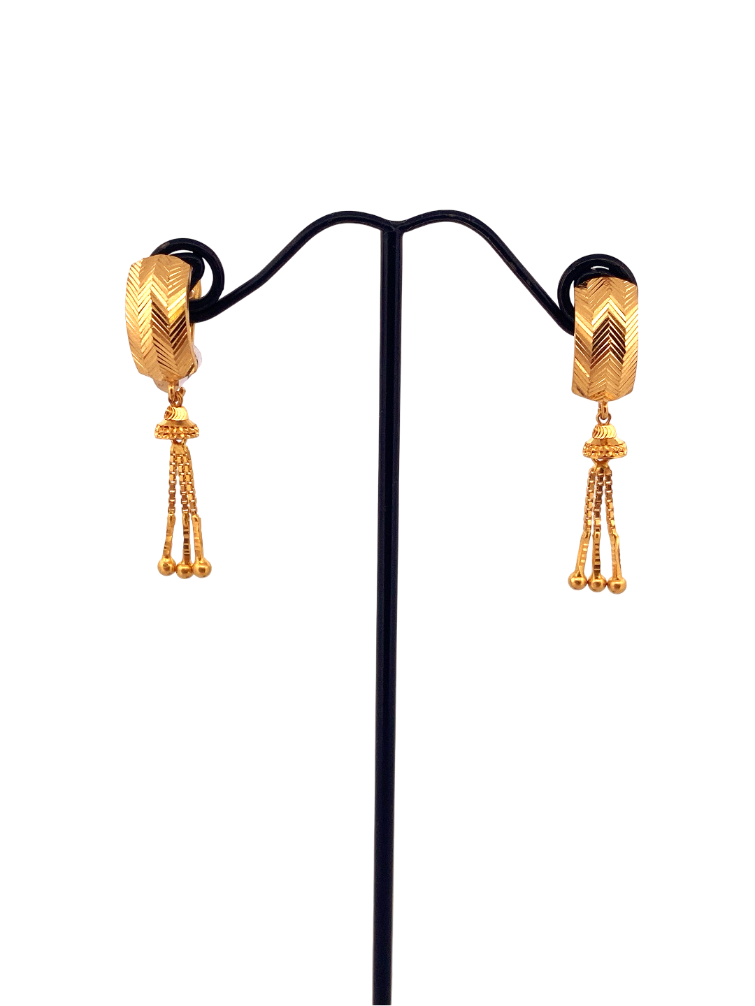 22K Gold Designer Hanging Earrings