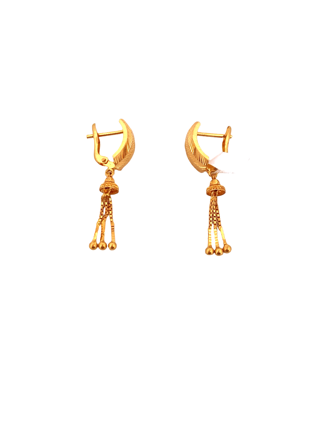 22K Gold Designer Hanging Earrings