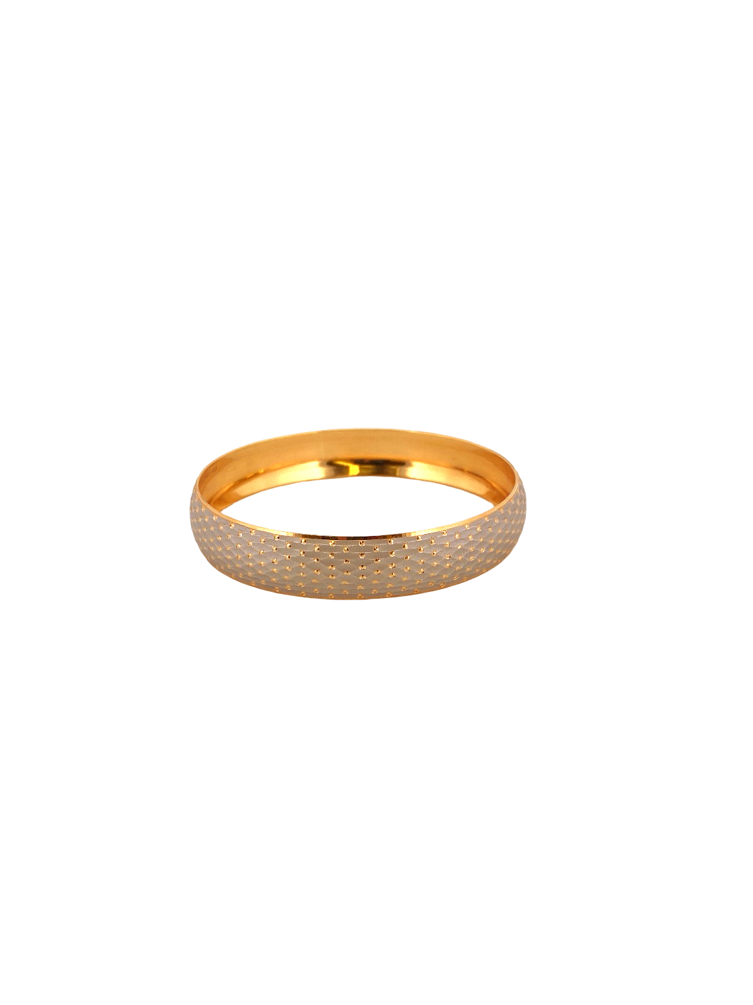 22K Gold Two-tone Designer Single Bangle