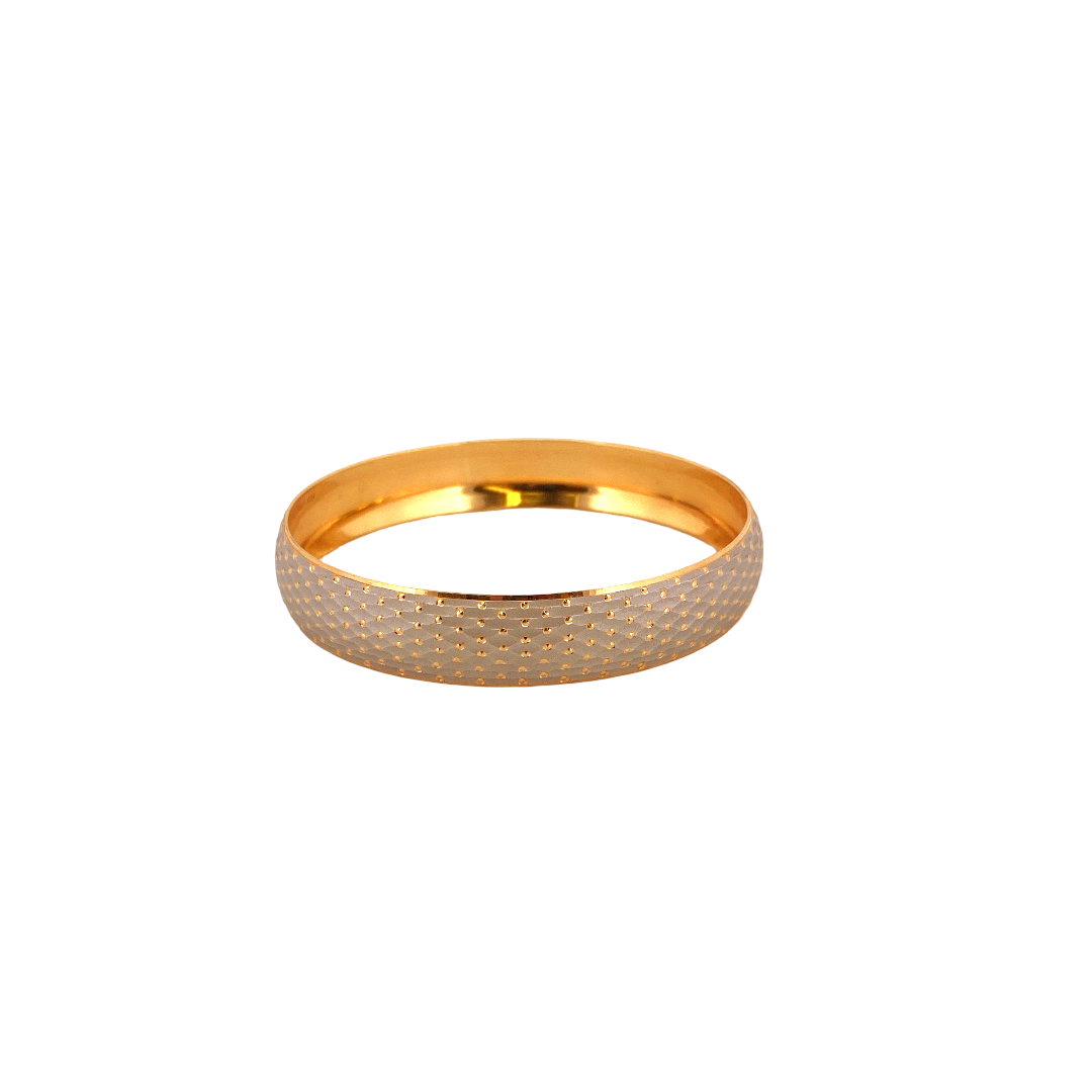 22K Gold Two-tone Designer Single Bangle
