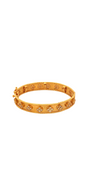 22K Gold CZ Flower Designer Single Bangle
