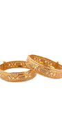 22K Gold White Jadau Designer 2 Pieces Set of Ladies Screw Bangles