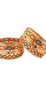 22K Gold Multi-colour Jadau Designer 2 Pieces Set of Ladies Screw Bangles