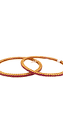 22K Gold Ruby Designer 2 Pieces Set of Bangles