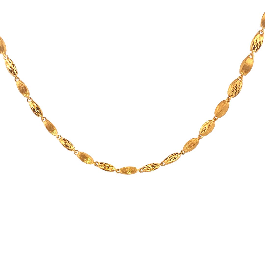 22K Gold Designer Bead Chain