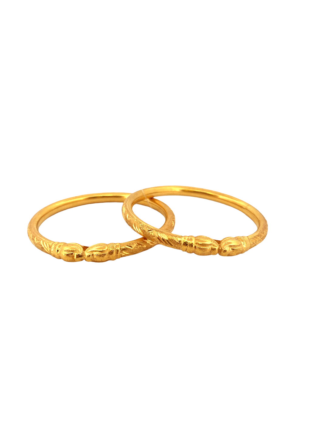 22K Gold Laser Cut Designer 2 Pieces Set of Ladies Bangles
