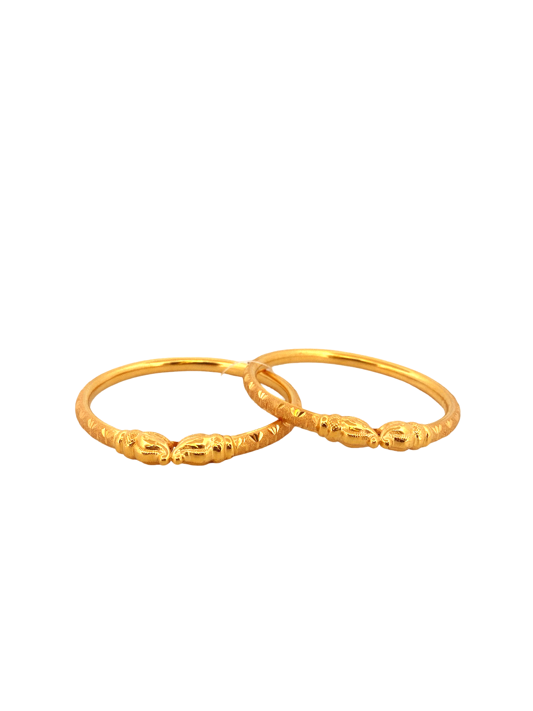 22K Gold Laser Cut Designer 2 Pieces Set of Ladies Bangles