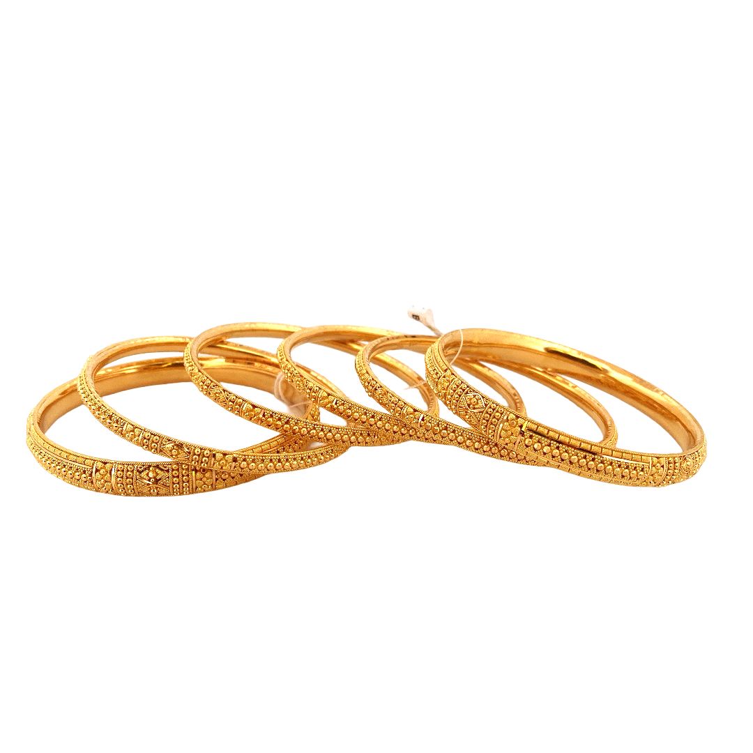 22K Gold Designer 6 Pieces Set of Ladies Bangles