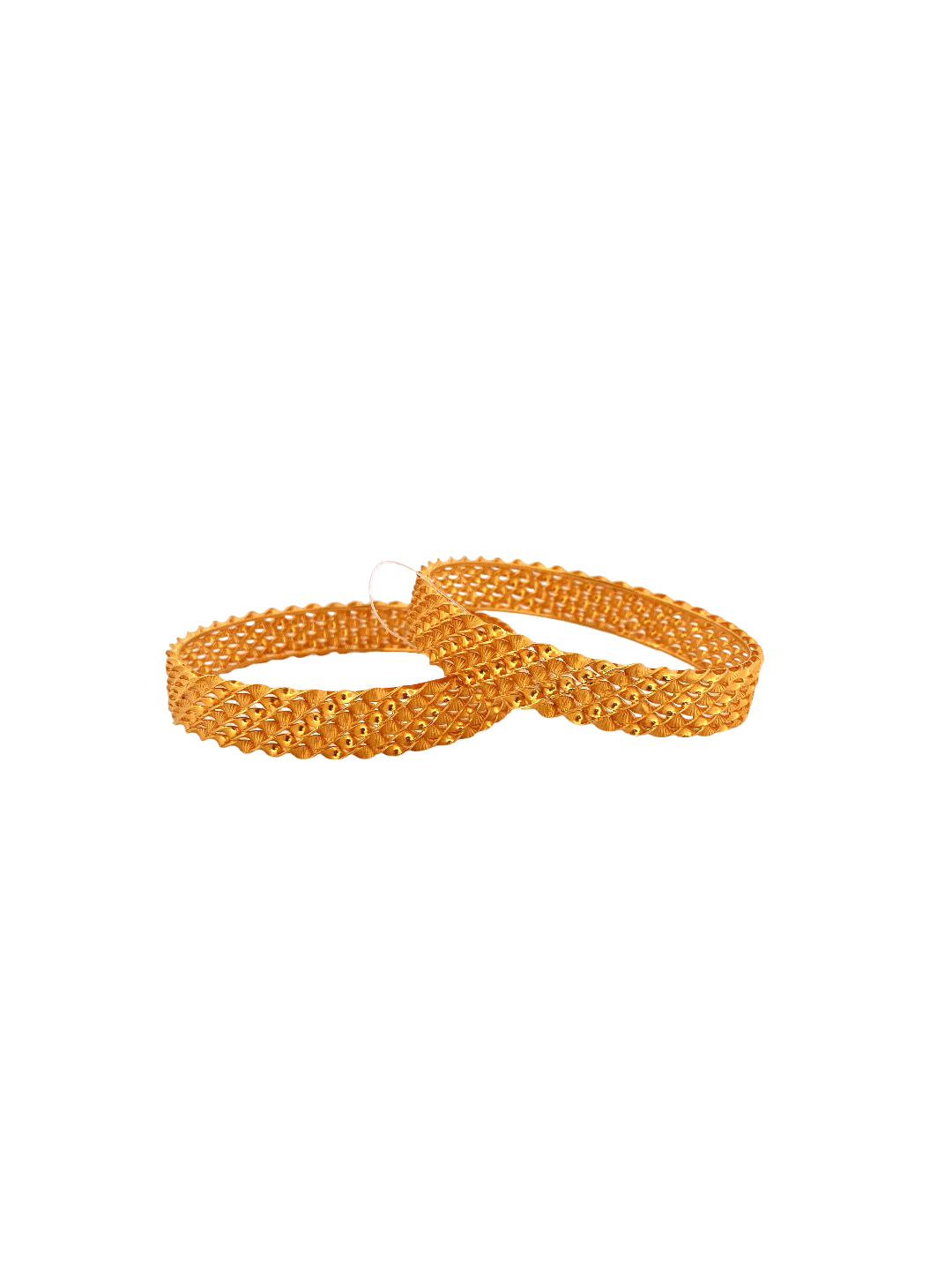 22K Gold Laser Cut Designer 2 Pieces Set of Ladies Bangles