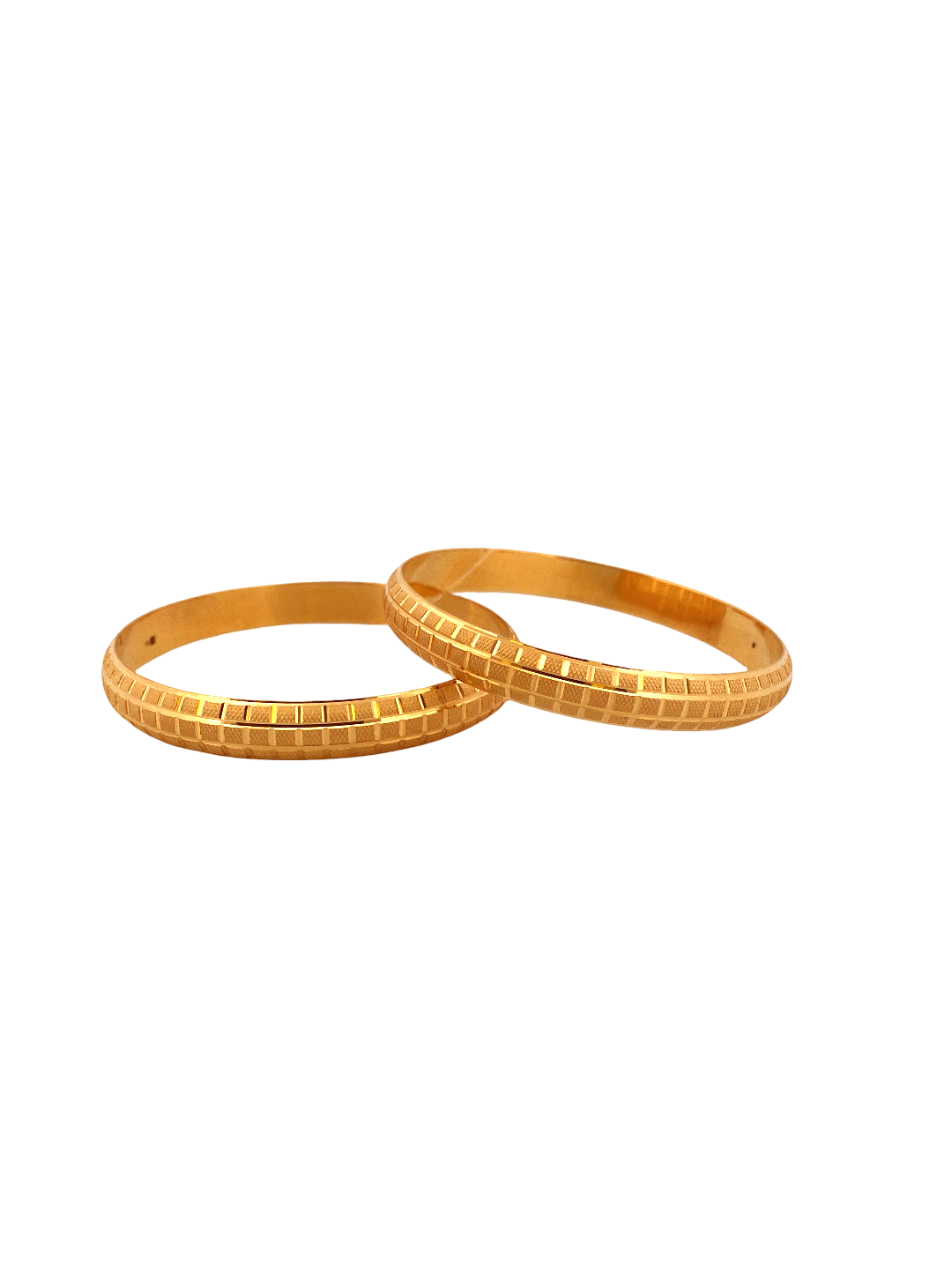 22K Gold Laser Cut Designer 2 Pieces Set of Ladies Bangles