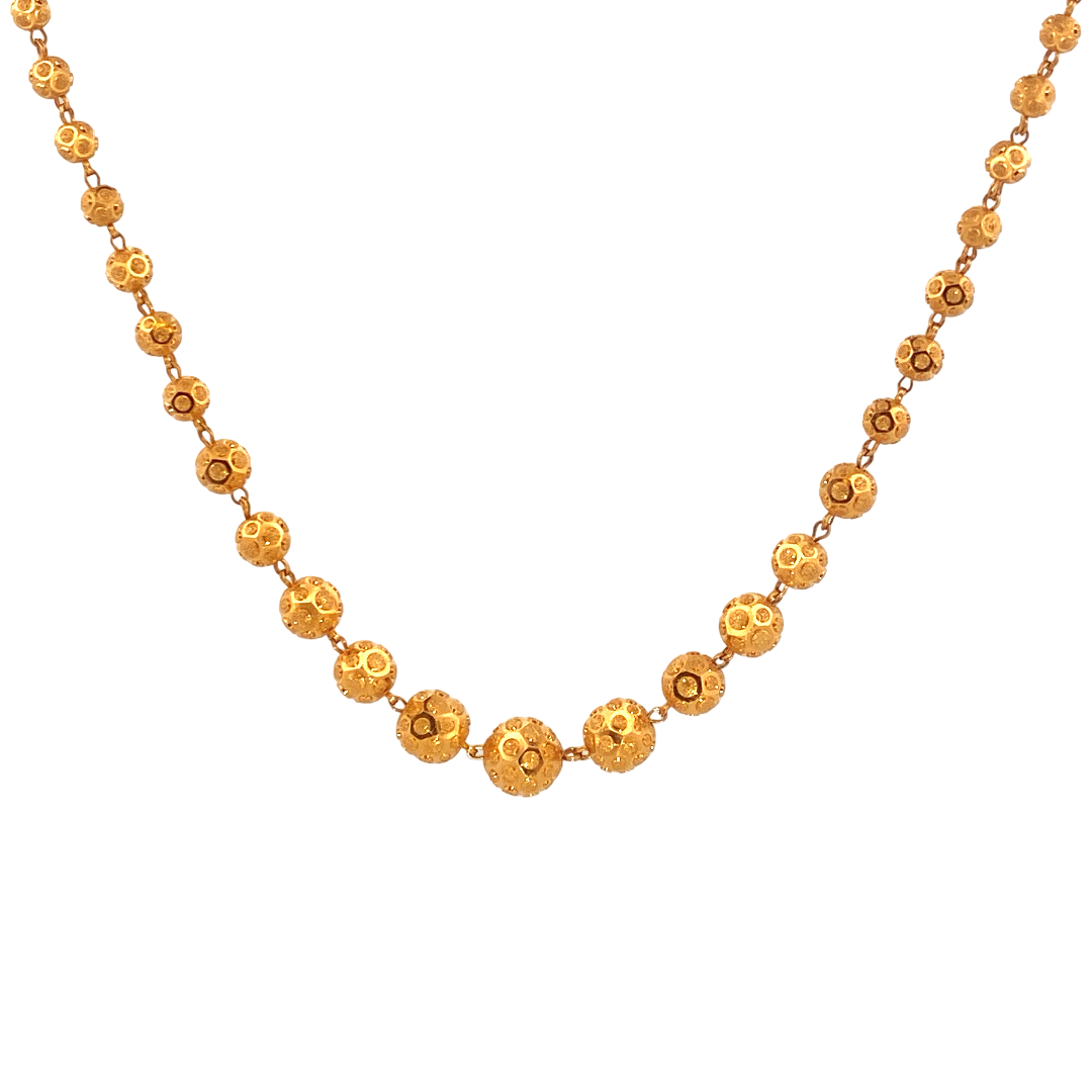 22K Gold Designer Bead Chain
