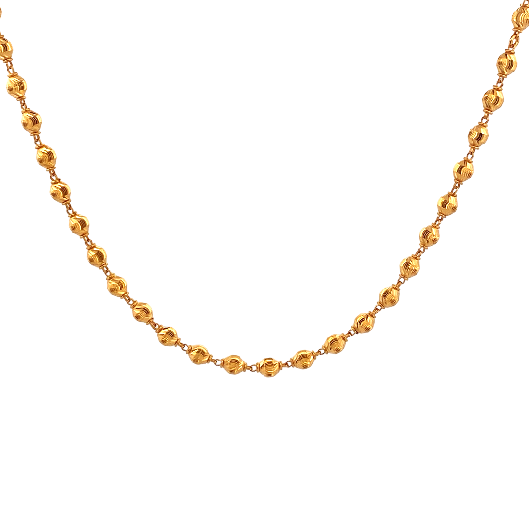 22K Gold Designer Bead Chain