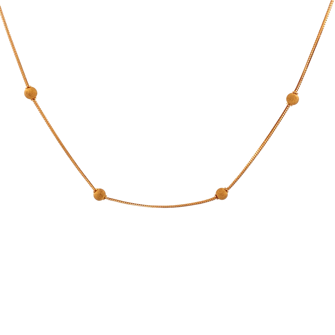 22K Gold Bead Designer Ladies Chain