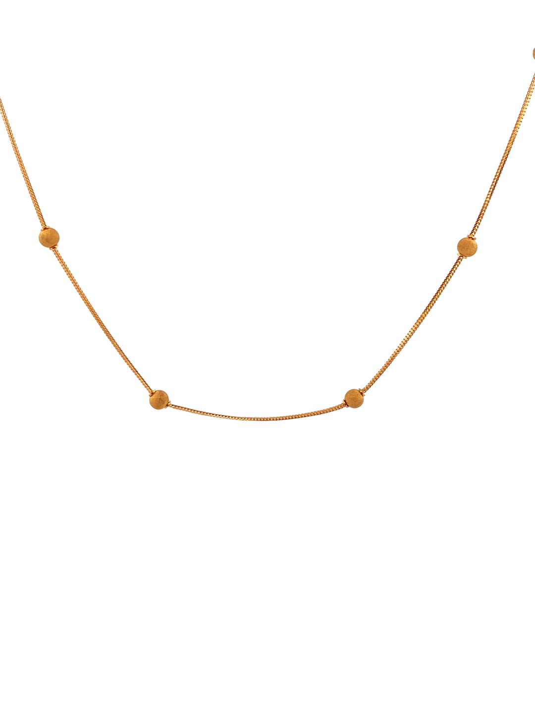 22K Gold Bead Designer Ladies Chain