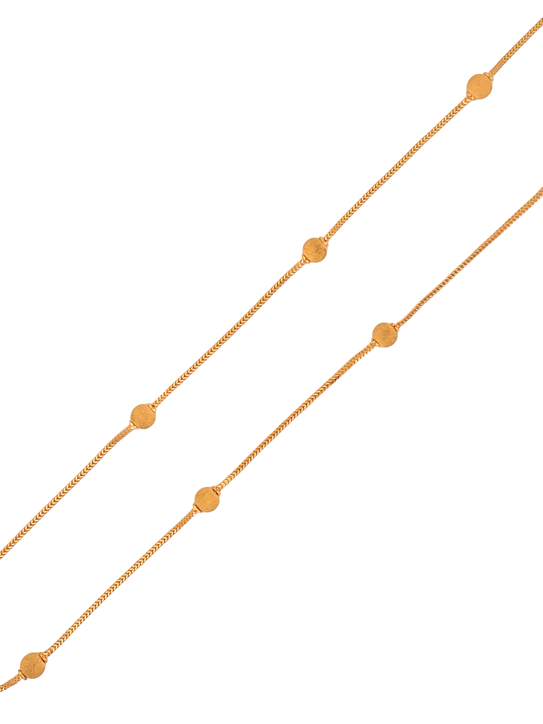 22K Gold Bead Designer Ladies Chain