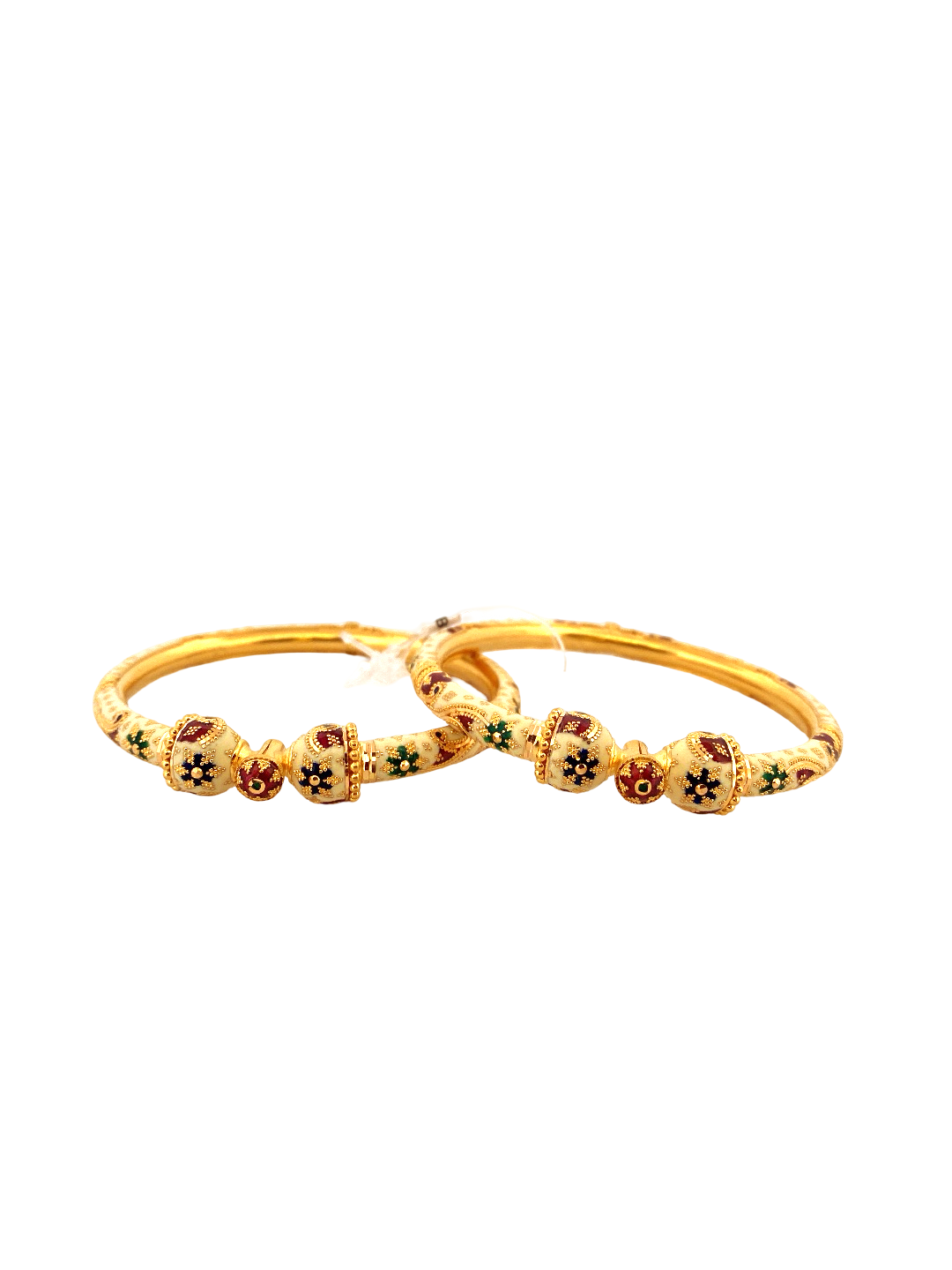 22K Gold Meena Designer 2 Pieces Set of Ladies Bangles