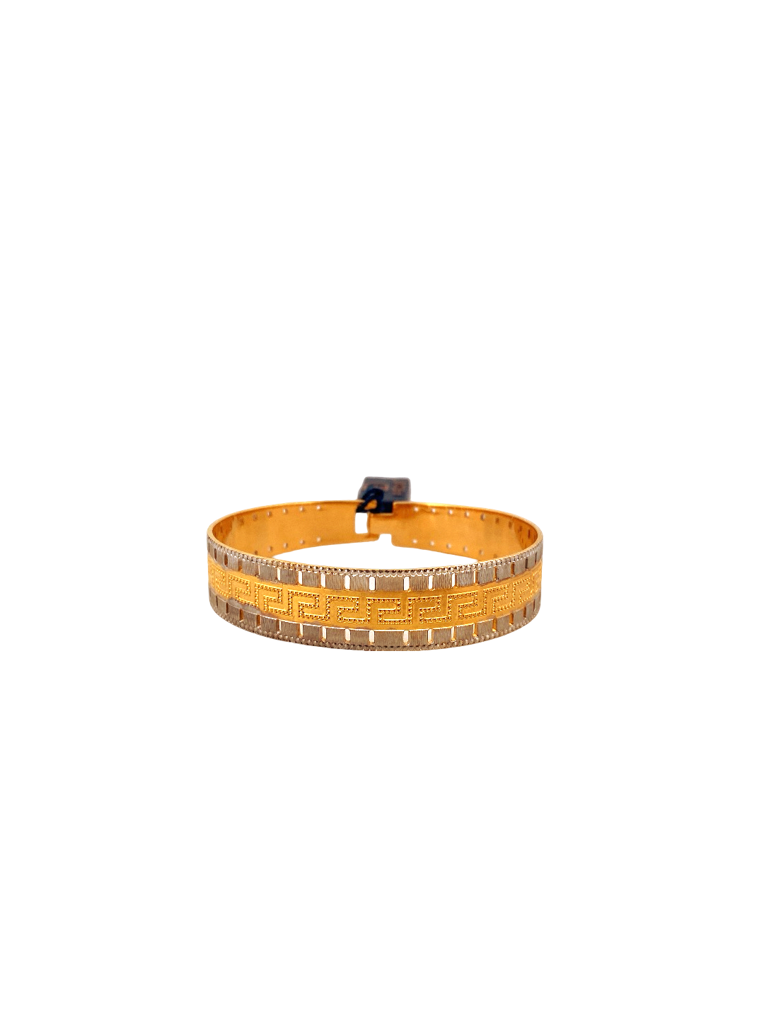 22K Gold Two-tone Designer Ladies Single Bangle
