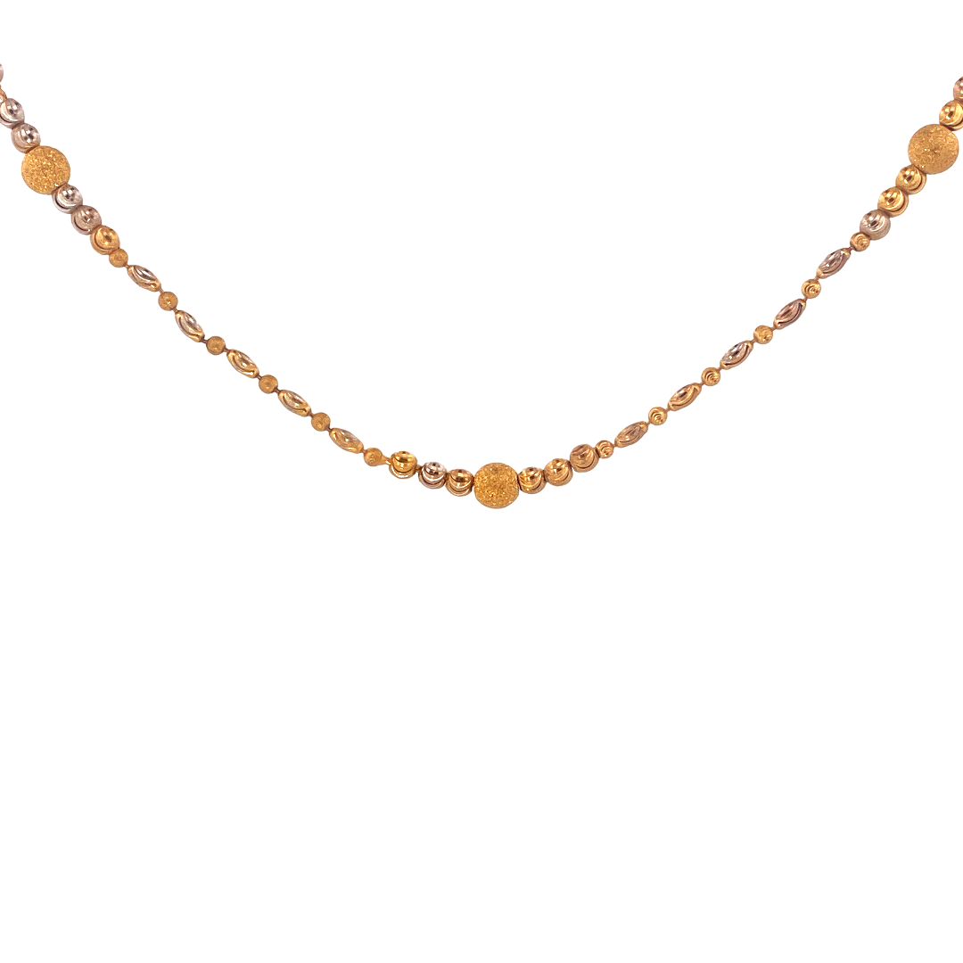 22K Gold Two-tone Designer Ladies Chain