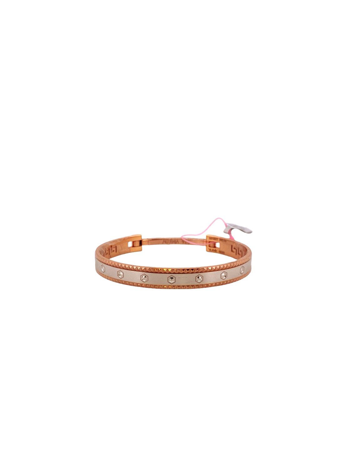 22K Gold Two-tone Designer Ladies Single Bangle