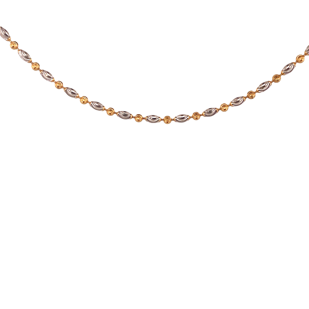 22K Gold Two-tone Designer Chain