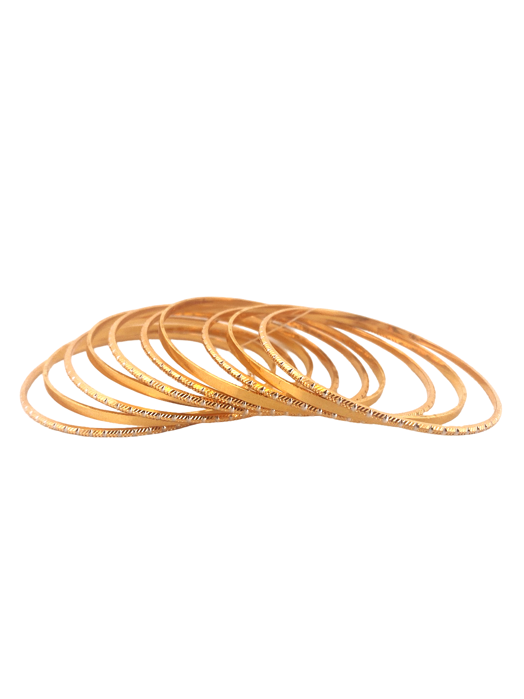 22K Gold Two-tone Designer 10 Pieces Set Of Ladies Bangles