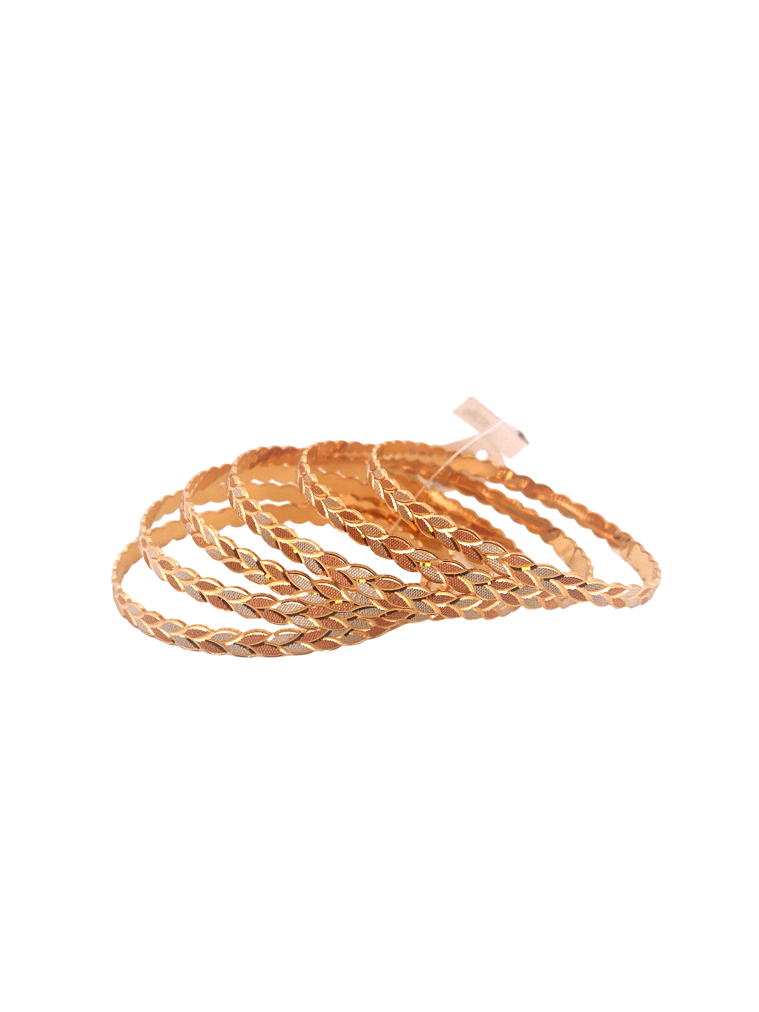 22K Gold Tri-tone Designer 6 Pieces Set Of Ladies Bangles