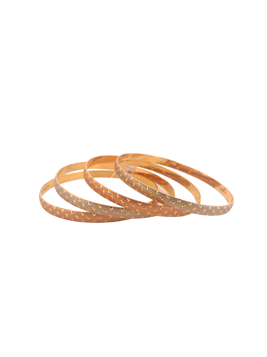 22K Gold Two-tone Designer 4 Pieces Set Of Ladies Bangles