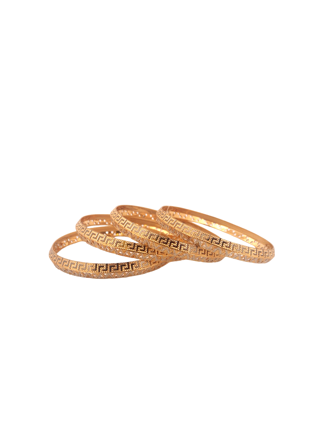 22K Gold Two-tone Designer 4 Pieces Set Of Ladies Bangles