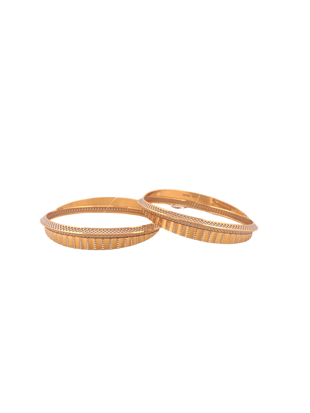 22K Gold Two-tone Designer 2 Pieces Set Of Ladies Bangles