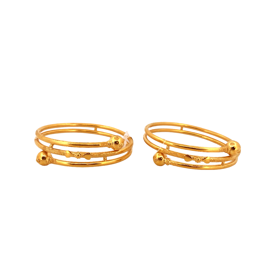 22K Gold Designer 2 Pieces Set Of Ladies Bangles