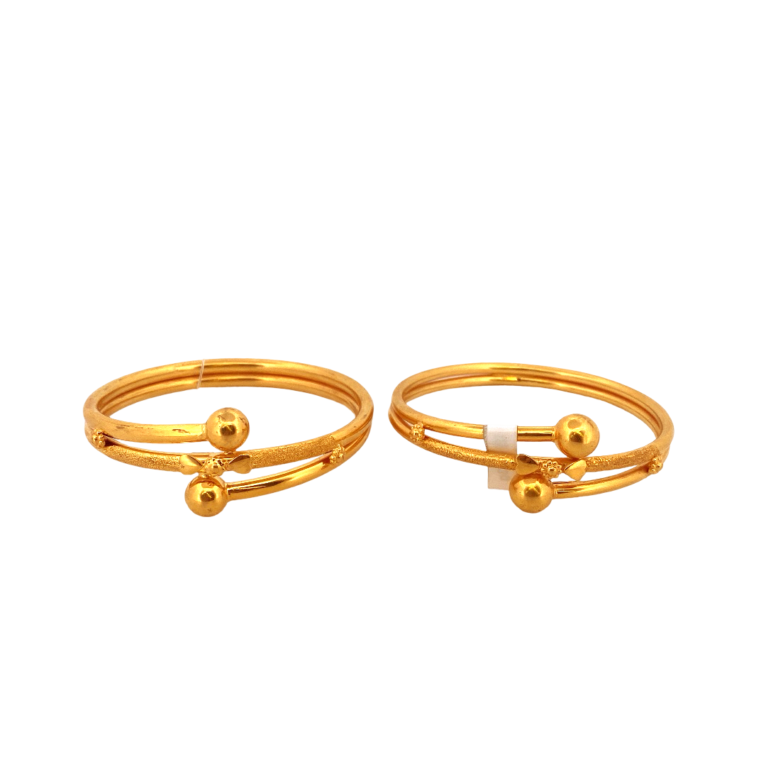 22K Gold Designer 2 Pieces Set Of Ladies Bangles