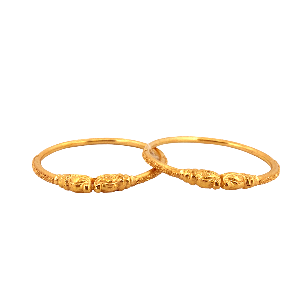 22K Gold Designer 2 Pieces Set Of Ladies Bangles